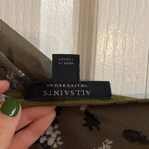 All Saints Ulla Mesh Draped Kora Midi Dress size 8 - Picture 8 of 8